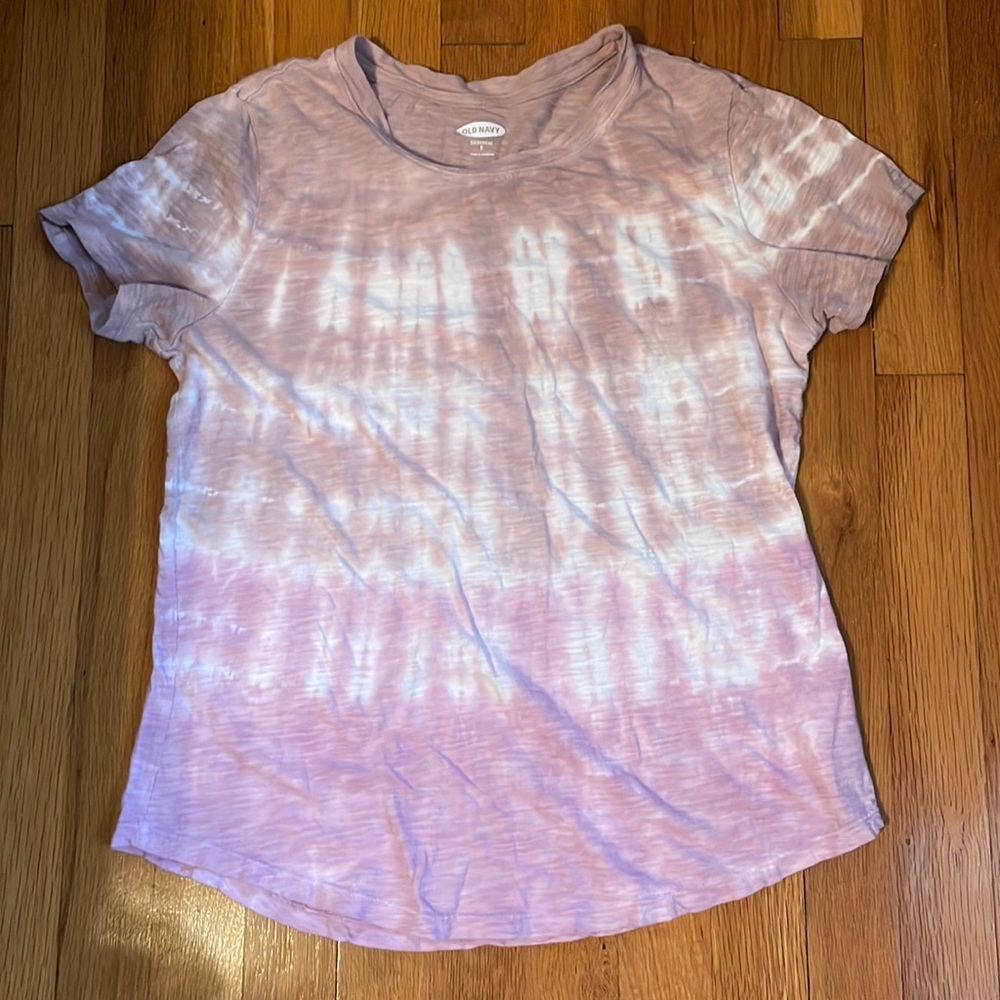 OLD NAVY TIE DYE  T SHIRT BRIWN PINK WORN ONCE EXCELLENT SMALL